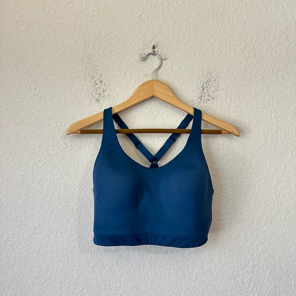 ATHLETA Sports Bra Navy Blue Padded Crossback Gym Yoga Workout